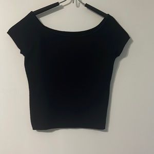Cashmere off the shoulder black top